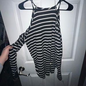 Off Shoulder striped long sleeve